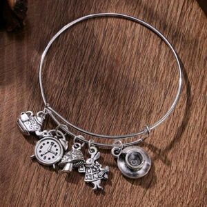 Disney Alice in Wonderland Silver Charm Bracelet
